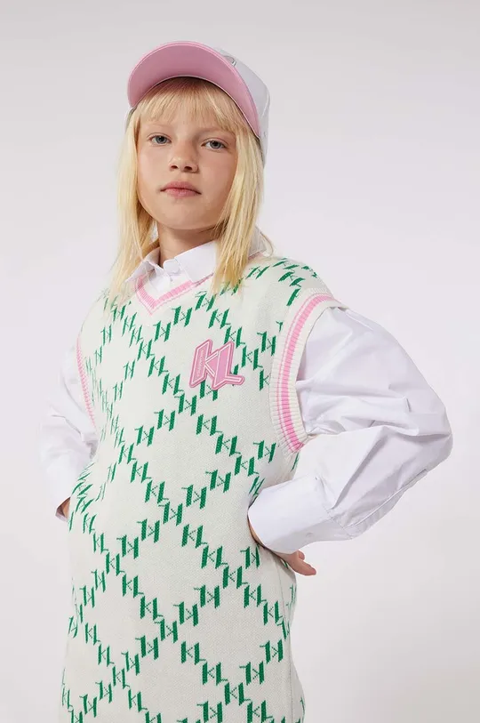 белый Хлопковое детское платье Karl Lagerfeld