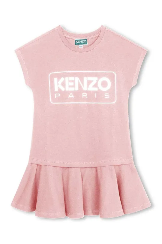 różowy Kenzo Kids sukienka bawełniana dziecięca Dziewczęcy