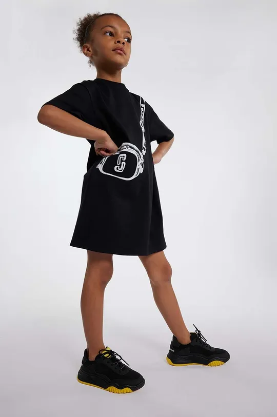 crna Dječja pamučna haljina Marc Jacobs Za djevojčice