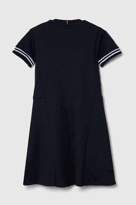 Παιδικό βαμβακερό φόρεμα Tommy Hilfiger σκούρο μπλε