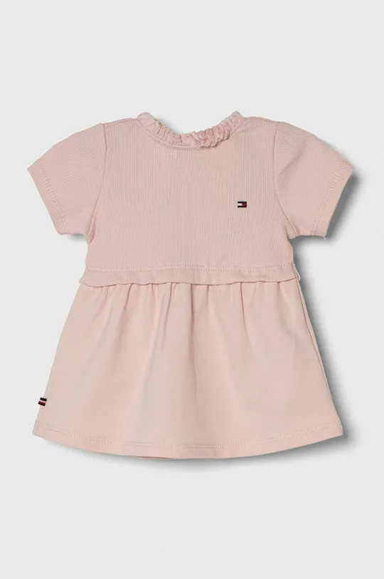 różowy Tommy Hilfiger sukienka bawełniana niemowlęca Dziewczęcy