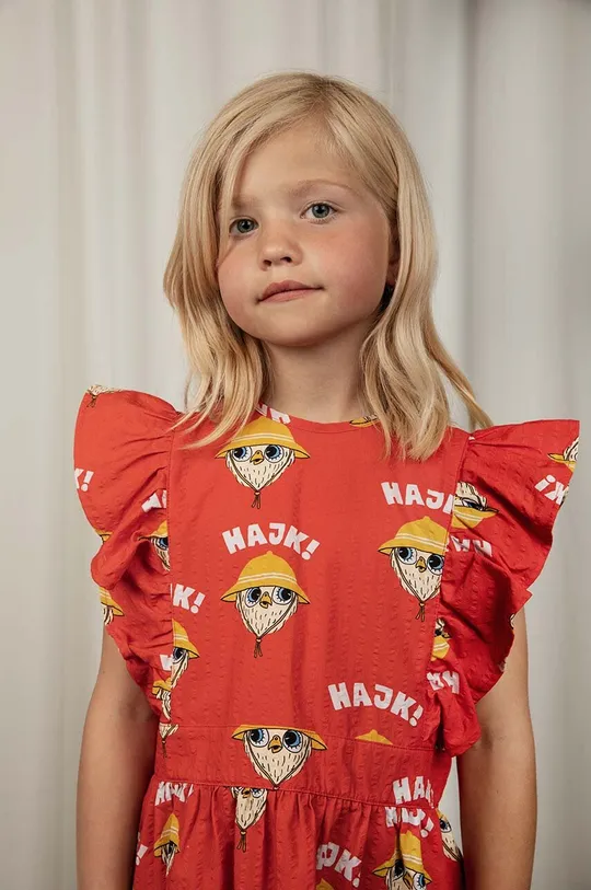 Хлопковое детское платье Mini Rodini Для девочек