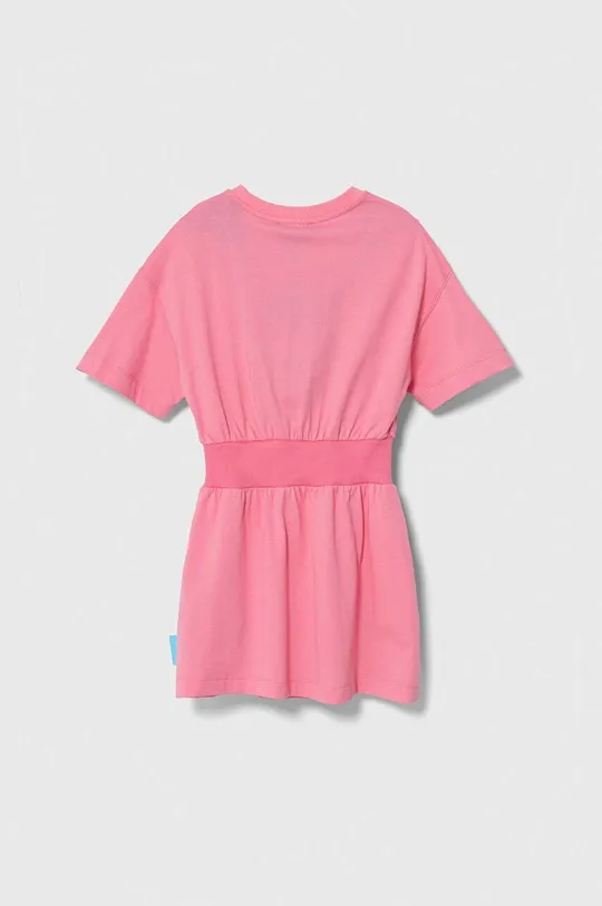 Παιδικό βαμβακερό φόρεμα Emporio Armani x The Smurfs ροζ