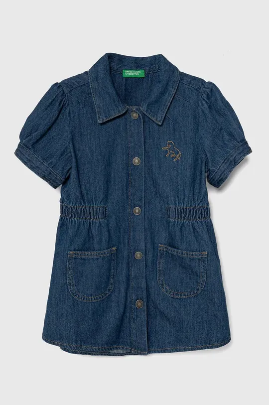блакитний Дитяча джинсова сукня United Colors of Benetton Для дівчаток