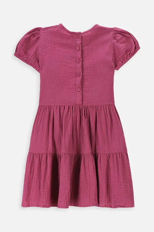 Otroška bombažna obleka Coccodrillo vijolična