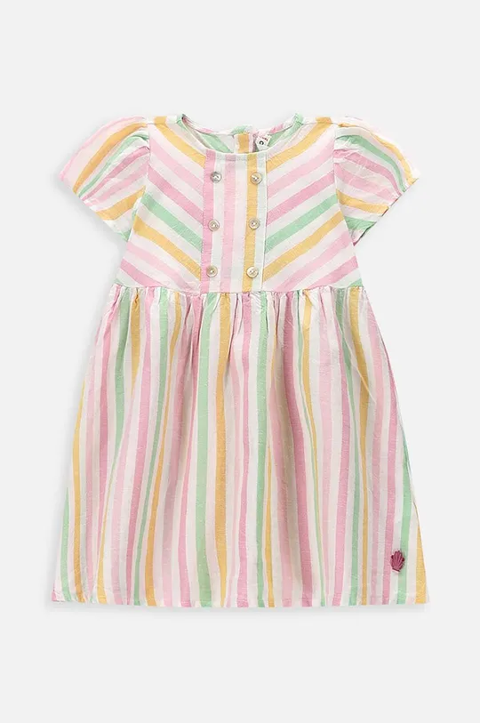 multicolor Coccodrillo sukienka niemowlęca z domieszką lnu Dziewczęcy