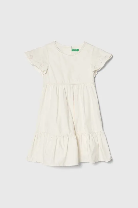 бежевий Дитяча бавовняна сукня United Colors of Benetton Для дівчаток