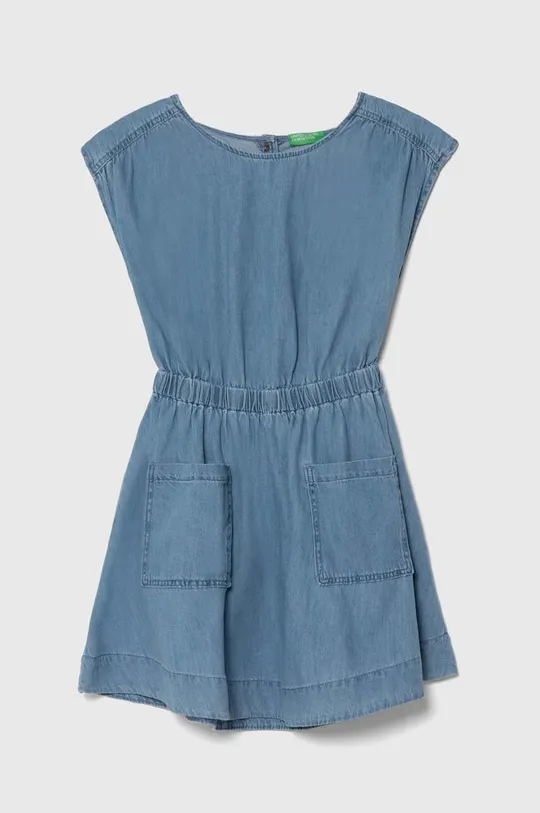 modrá Dievčenské bavlnené šaty United Colors of Benetton Dievčenský