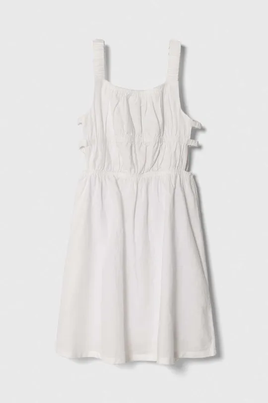λευκό Παιδικό λινό φόρεμα United Colors of Benetton Για κορίτσια