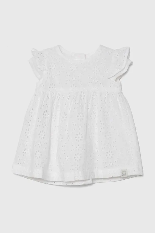 Βρεφικό βαμβακερό φόρεμα United Colors of Benetton λευκό