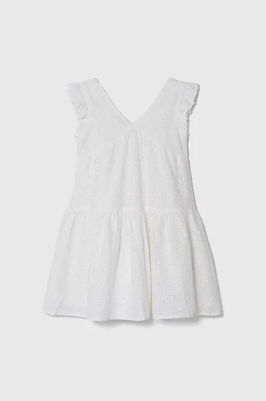 Παιδικό βαμβακερό φόρεμα United Colors of Benetton λευκό