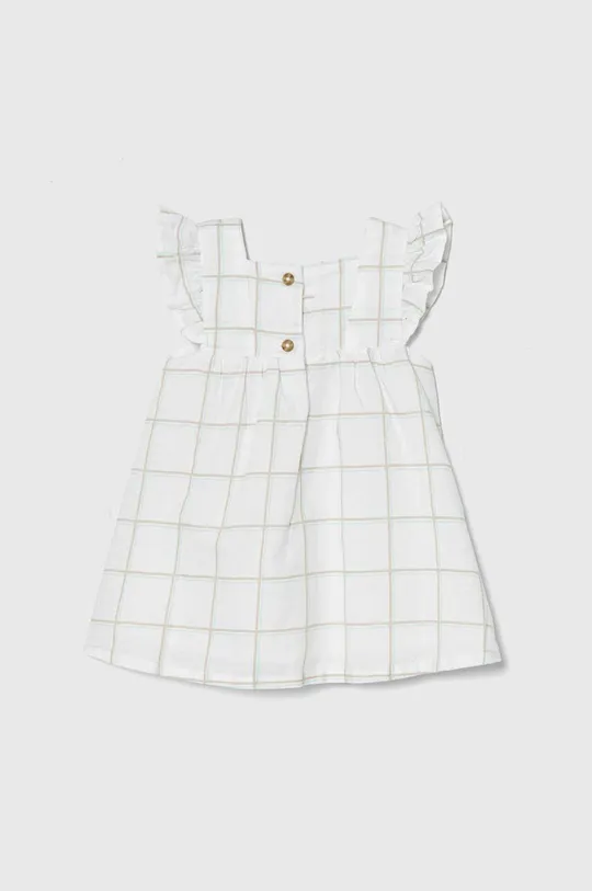 Βεφικό λινό φόρεμα United Colors of Benetton λευκό