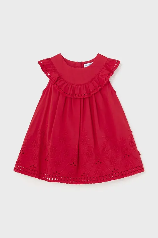 червоний Дитяча бавовняна сукня Mayoral Для дівчаток