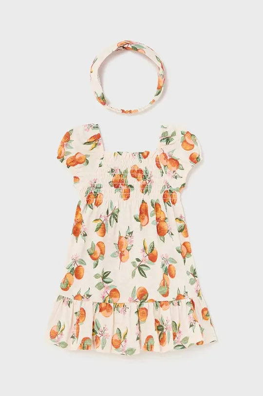 Pamučna haljina za bebe Mayoral narančasta