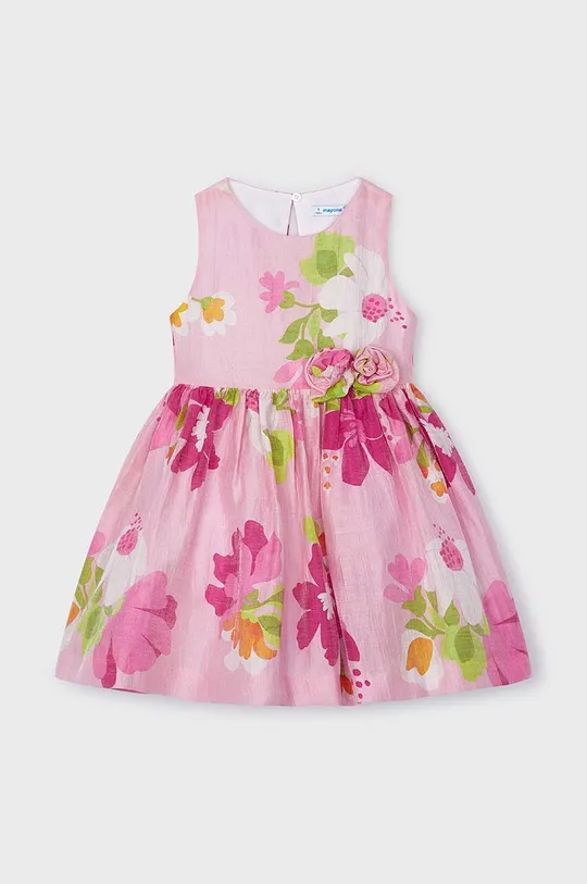 розовый Детское льняное платье Mayoral Для девочек