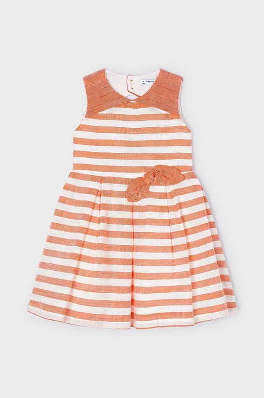 Детское платье с примесью льна Mayoral оранжевый