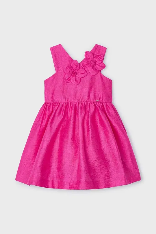 różowy Mayoral sukienka z domieszką lnu dziecięca Dziewczęcy
