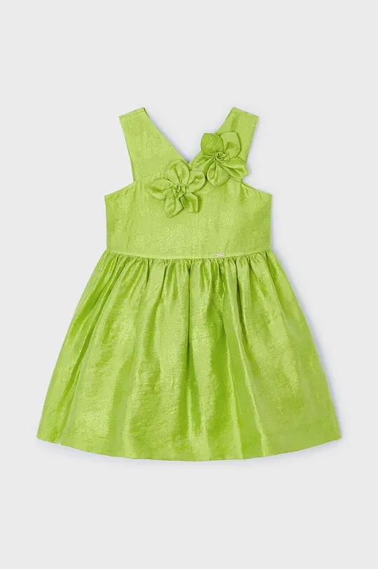 Otroška obleka z mešanico lanu Mayoral zelena