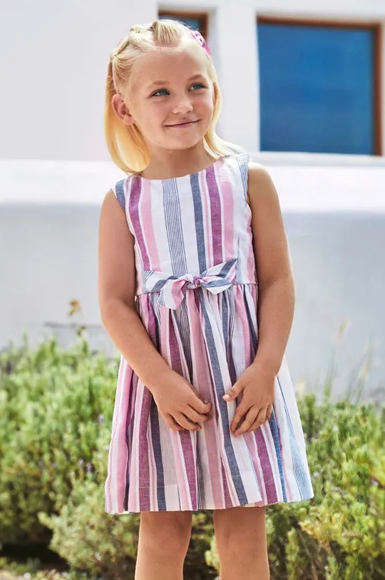 фіолетовий Дитяча сукня з домішкою льону Mayoral Для дівчаток