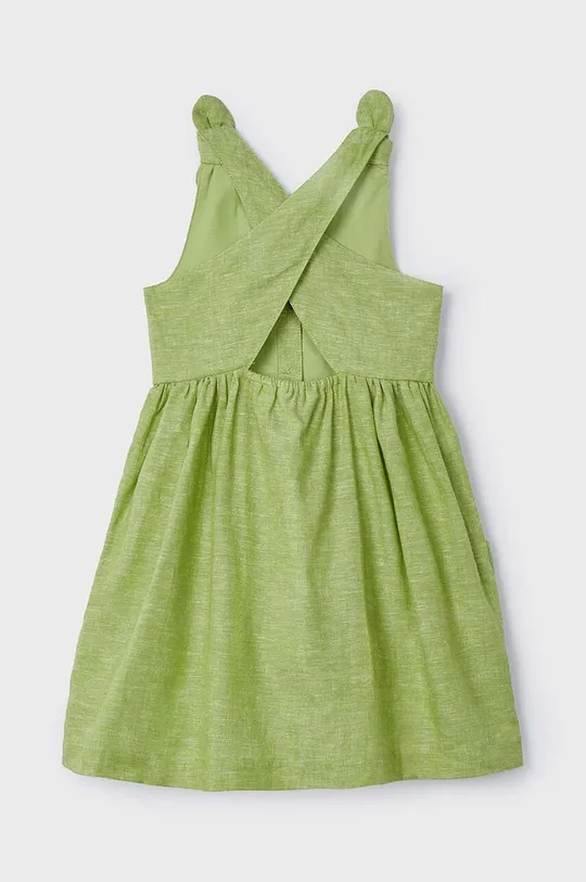 Dievčenské ľanové šaty Mayoral zelená