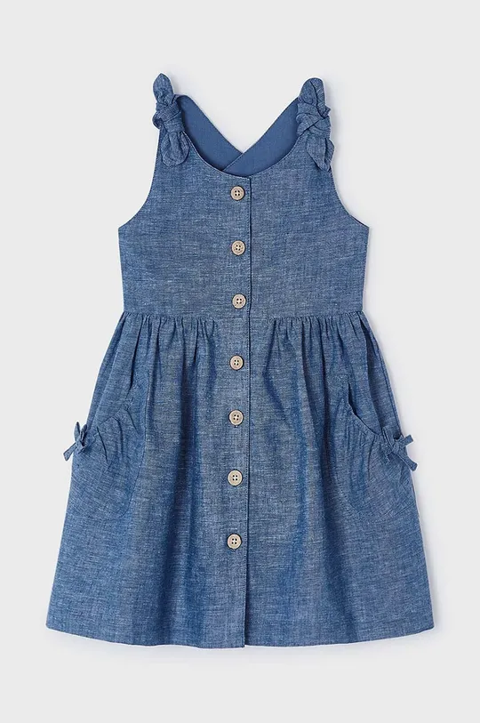 Dievčenské ľanové šaty Mayoral modrá