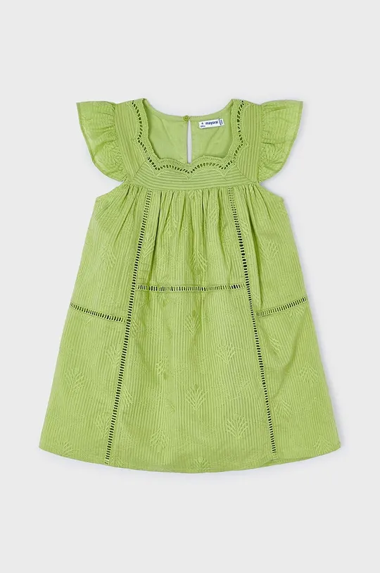 Хлопковое детское платье Mayoral зелёный