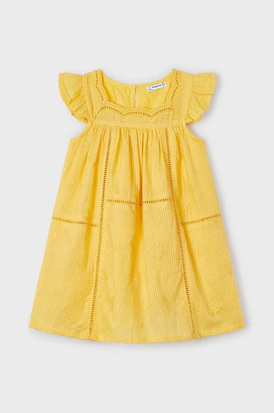 żółty Mayoral sukienka bawełniana dziecięca Dziewczęcy