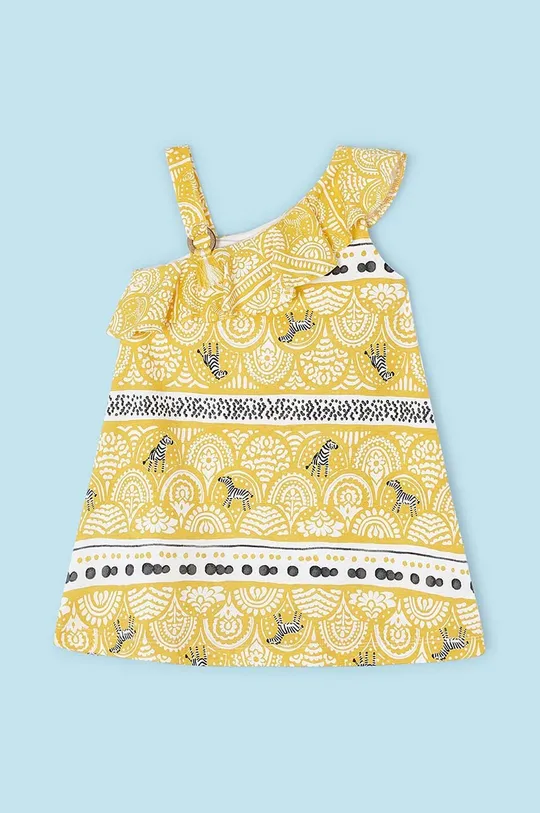 Mayoral sukienka bawełniana dziecięca żółty