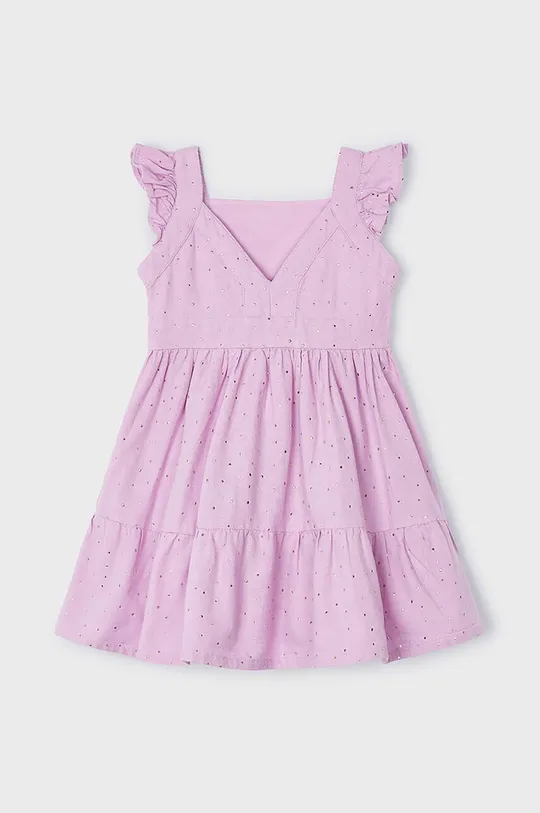 Хлопковое детское платье Mayoral фиолетовой