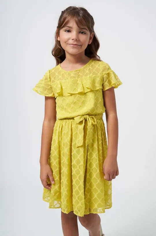żółty Mayoral sukienka dziecięca Dziewczęcy