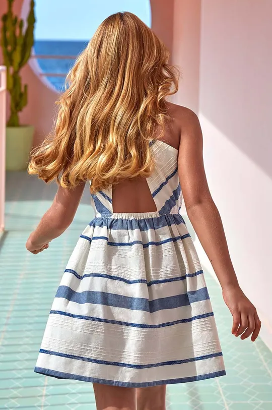 niebieski Mayoral sukienka bawełniana dziecięca Dziewczęcy