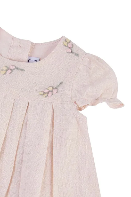 różowy Tartine et Chocolat sukienka lniana niemowlęca