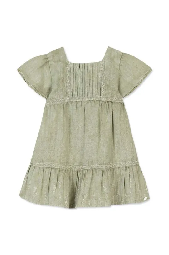 Ľanové šaty pre bábätká Tartine et Chocolat zelená