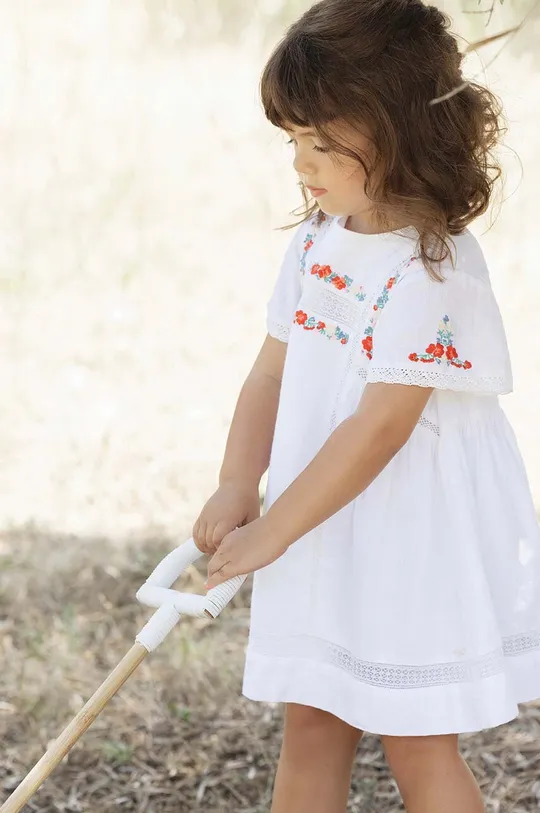 λευκό Παιδικό βαμβακερό φόρεμα Tartine et Chocolat Για κορίτσια