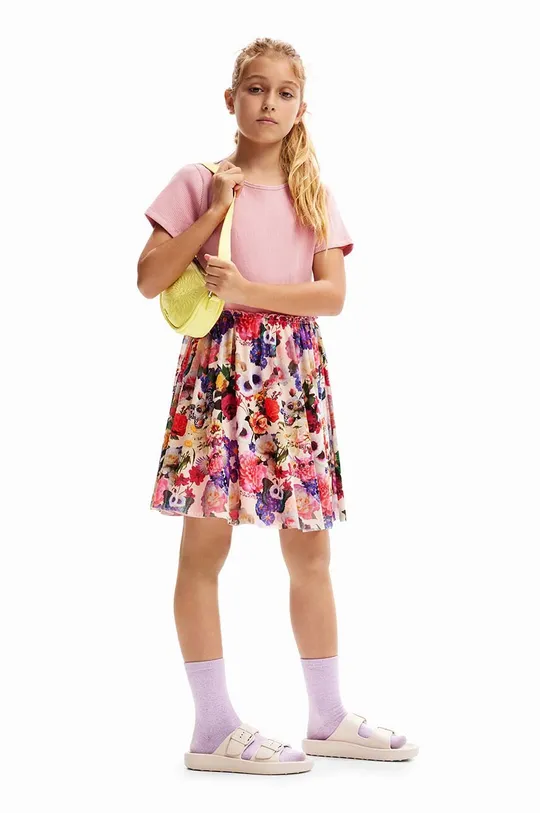 różowy Desigual sukienka dziecięca Dziewczęcy
