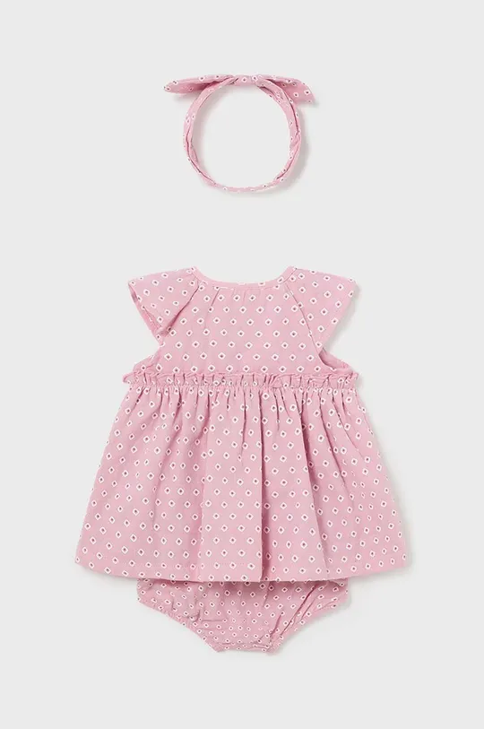 Pamučna haljina za bebe Mayoral Newborn roza