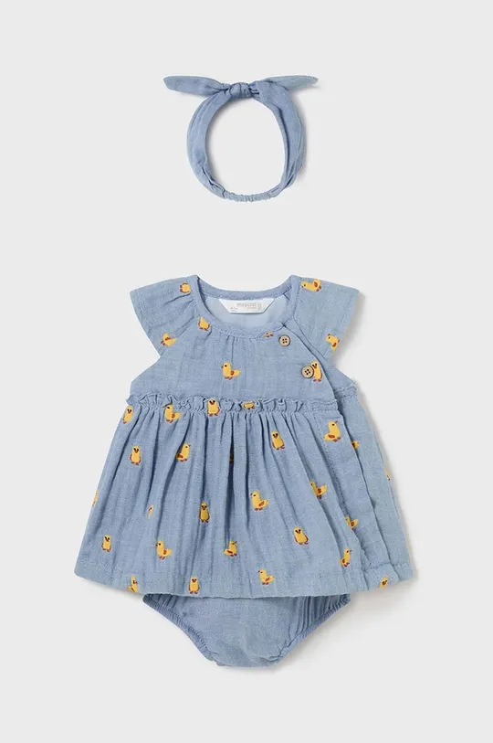 Дитяча бавовняна сукня Mayoral Newborn блакитний
