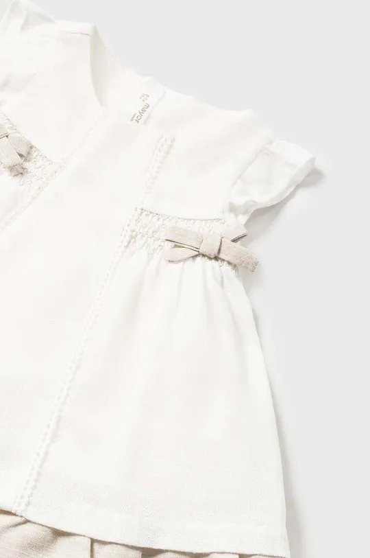 beige Mayoral Newborn vestito con aggiunata di lino bambino/a