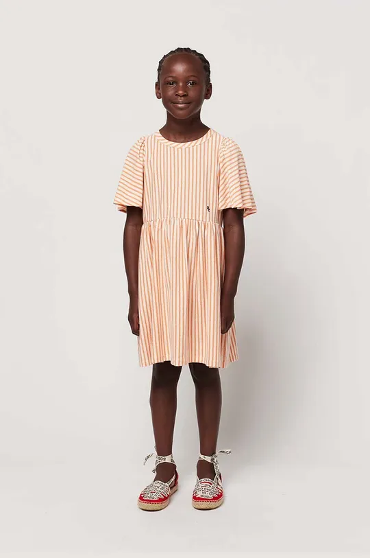narančasta Dječja pamučna haljina Bobo Choses Za djevojčice