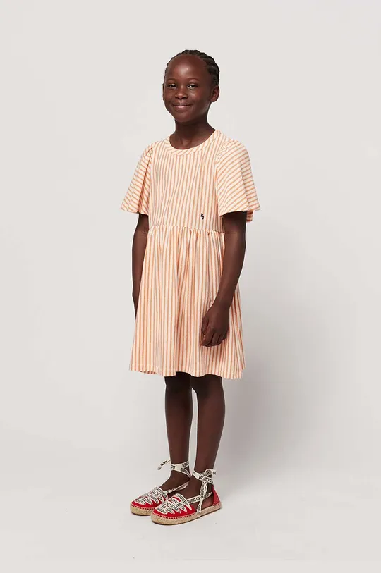 πορτοκαλί Παιδικό βαμβακερό φόρεμα Bobo Choses