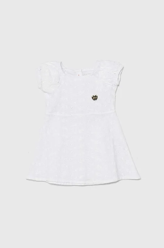 Guess vestito in cotone neonata bianco