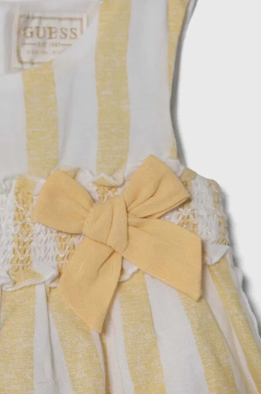 Guess sukienka niemowlęca z domieszką lnu Materiał zasadniczy: 51 % Bawełna, 49 % Len, Podszewka: 100 % Bawełna