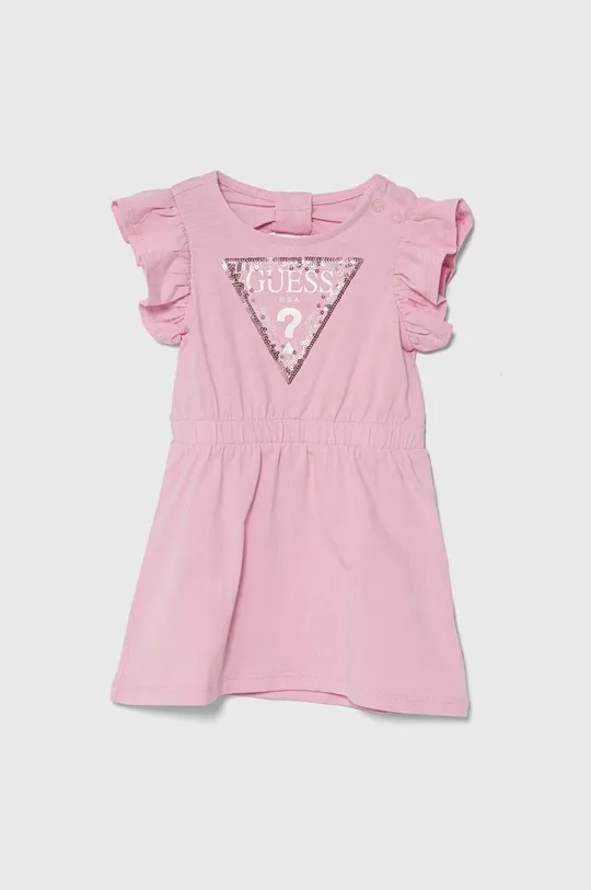 Guess sukienka niemowlęca różowy