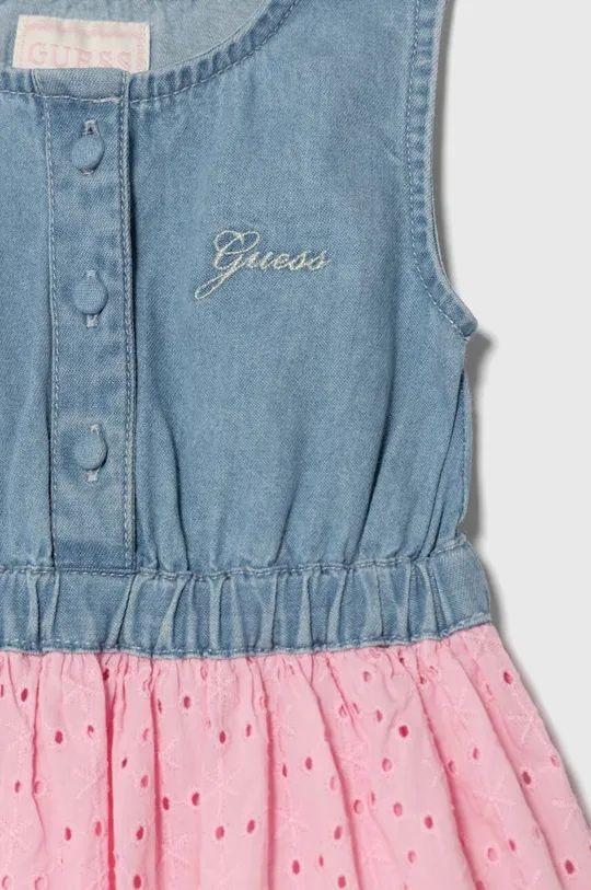 Pamučna haljina za bebe Guess 100% Pamuk