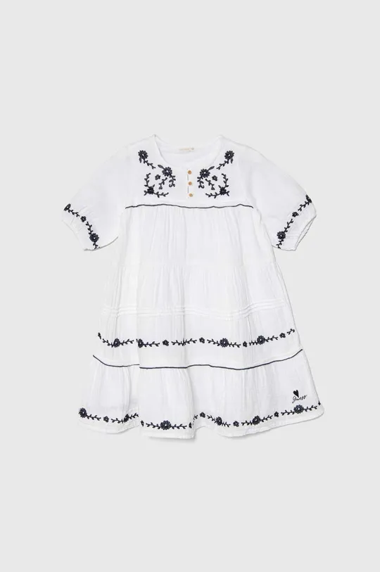 λευκό Παιδικό βαμβακερό φόρεμα Guess Για κορίτσια