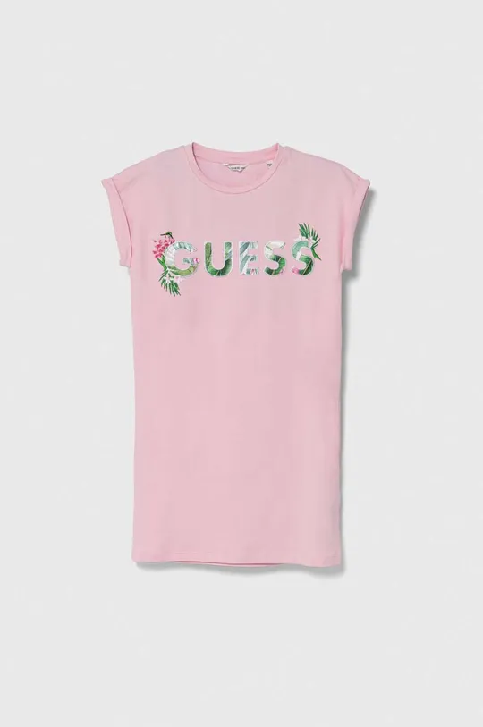 różowy Guess sukienka dziecięca Dziewczęcy