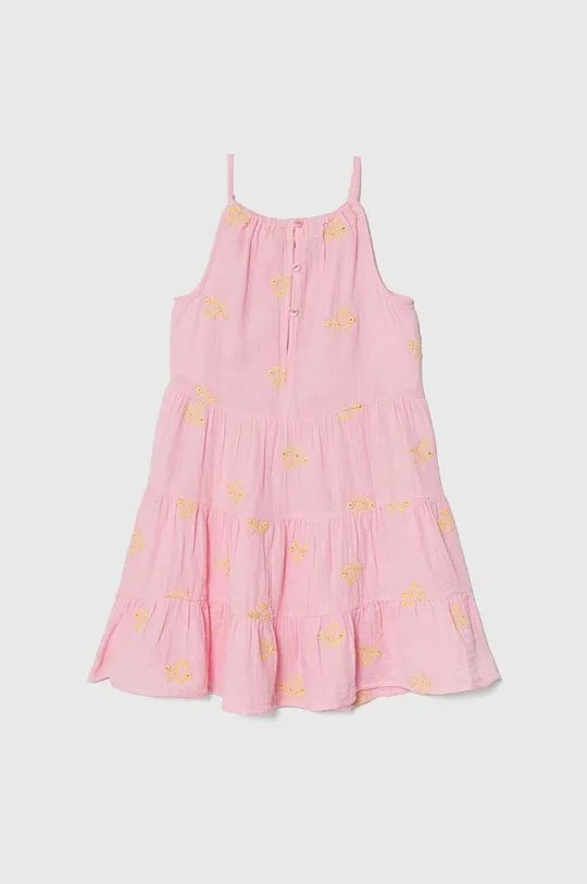 Dječja pamučna haljina Guess roza