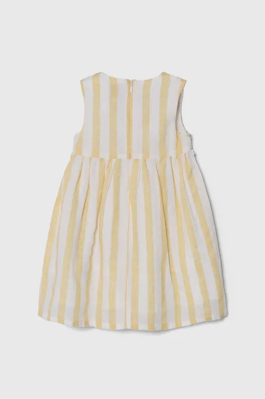 Φόρεμα με μείγμα από λινό για παιδιά Guess κίτρινο