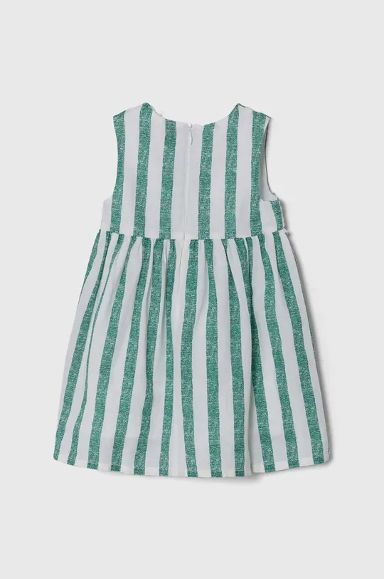 Otroška obleka z mešanico lanu Guess zelena