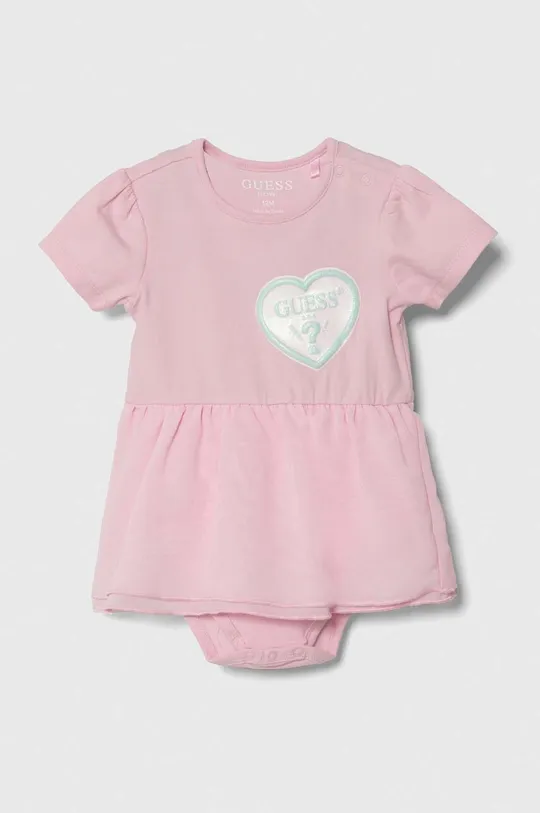 różowy Guess sukienka niemowlęca Dziewczęcy